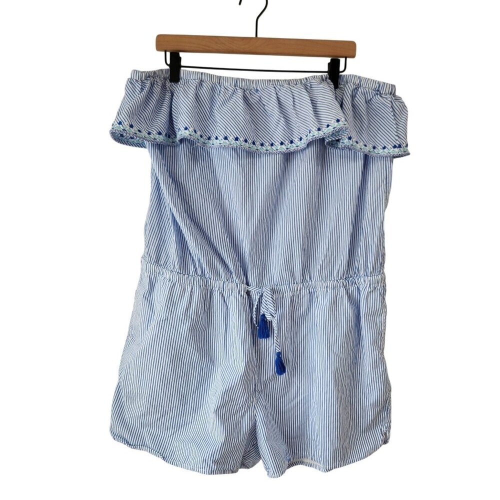 Vineyard Vines Nautical Striped Strapless Romper Coastal Women's XL
